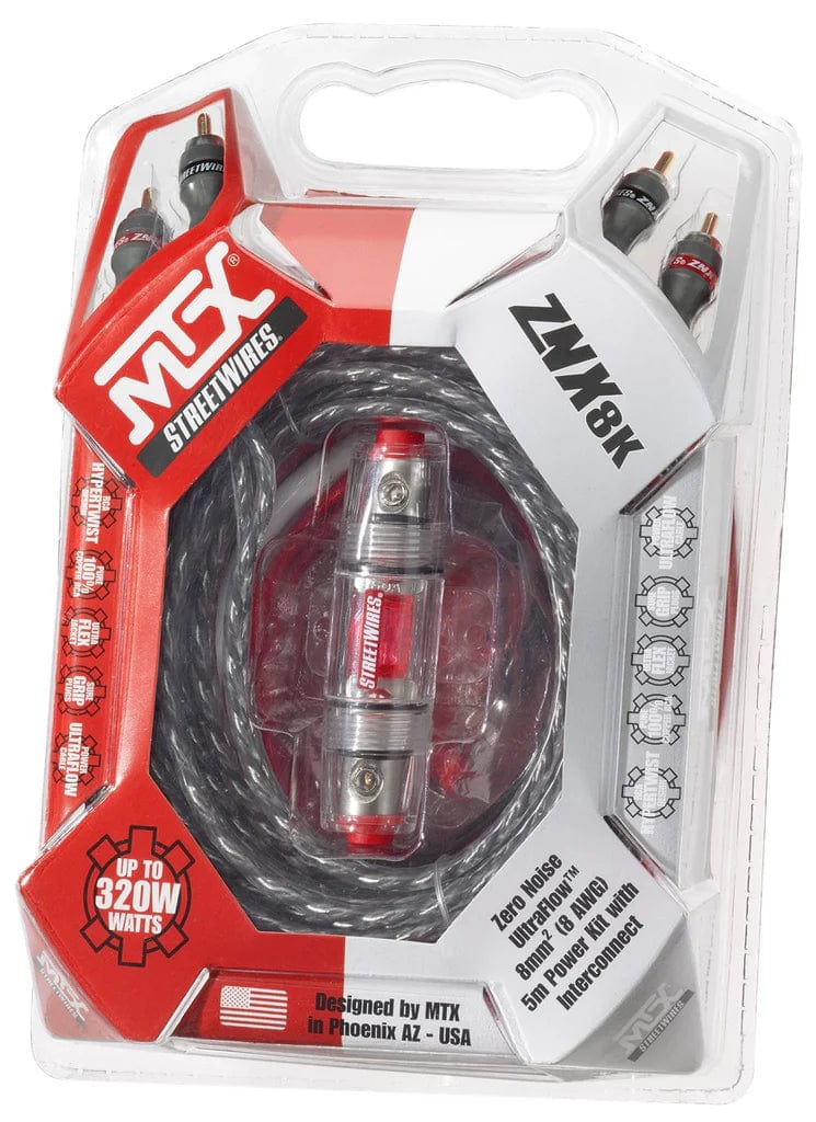 Car Audio Accessories MTX StreetWires ZNX8K 8 AWG Amplifier Kit