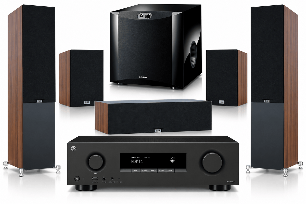 5.1 Pack Walnut Yamaha And Elac 5.1 Package