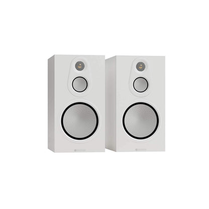 Bookshelf Speakers Satin White Monitor Audio Silver 100 8G