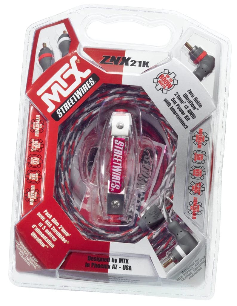 Car Audio Accessories MTX StreetWires ZNX21K 4 AWG Amplifier Kit