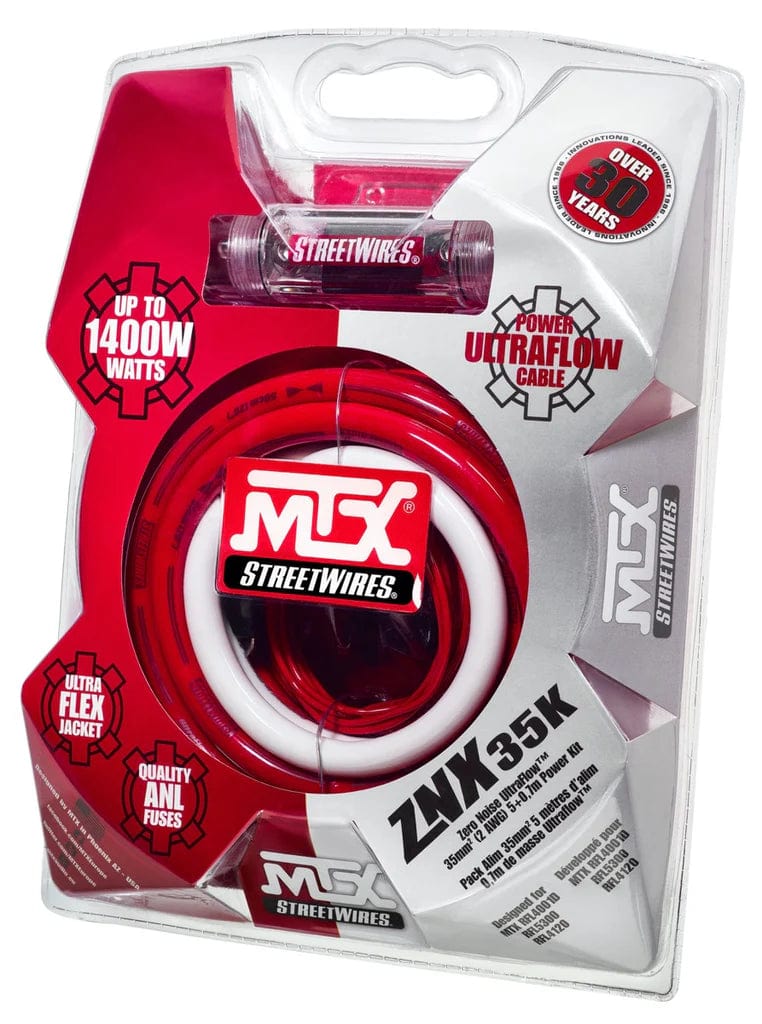 Car Audio Accessories MTX StreetWires ZNX35K 2 AWG Amplifier Power Kit