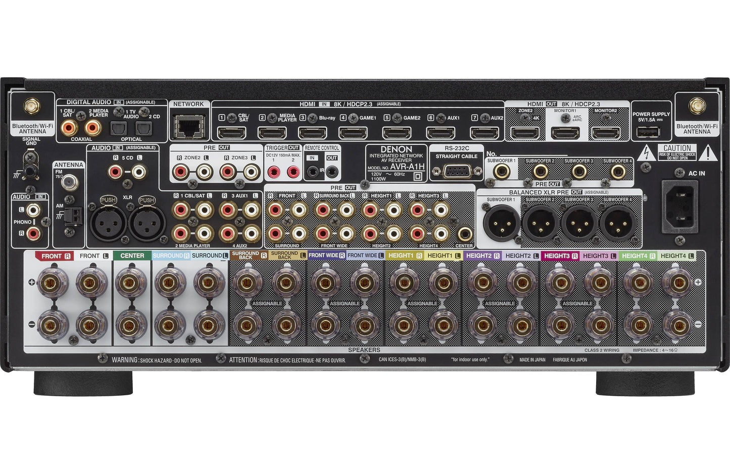 Home Theatre Amplifier Denon AVR-A1H 15.4 Channel 8K Flagship AVR (Dolby Atmos) - Pre-order ETA Late June 2023