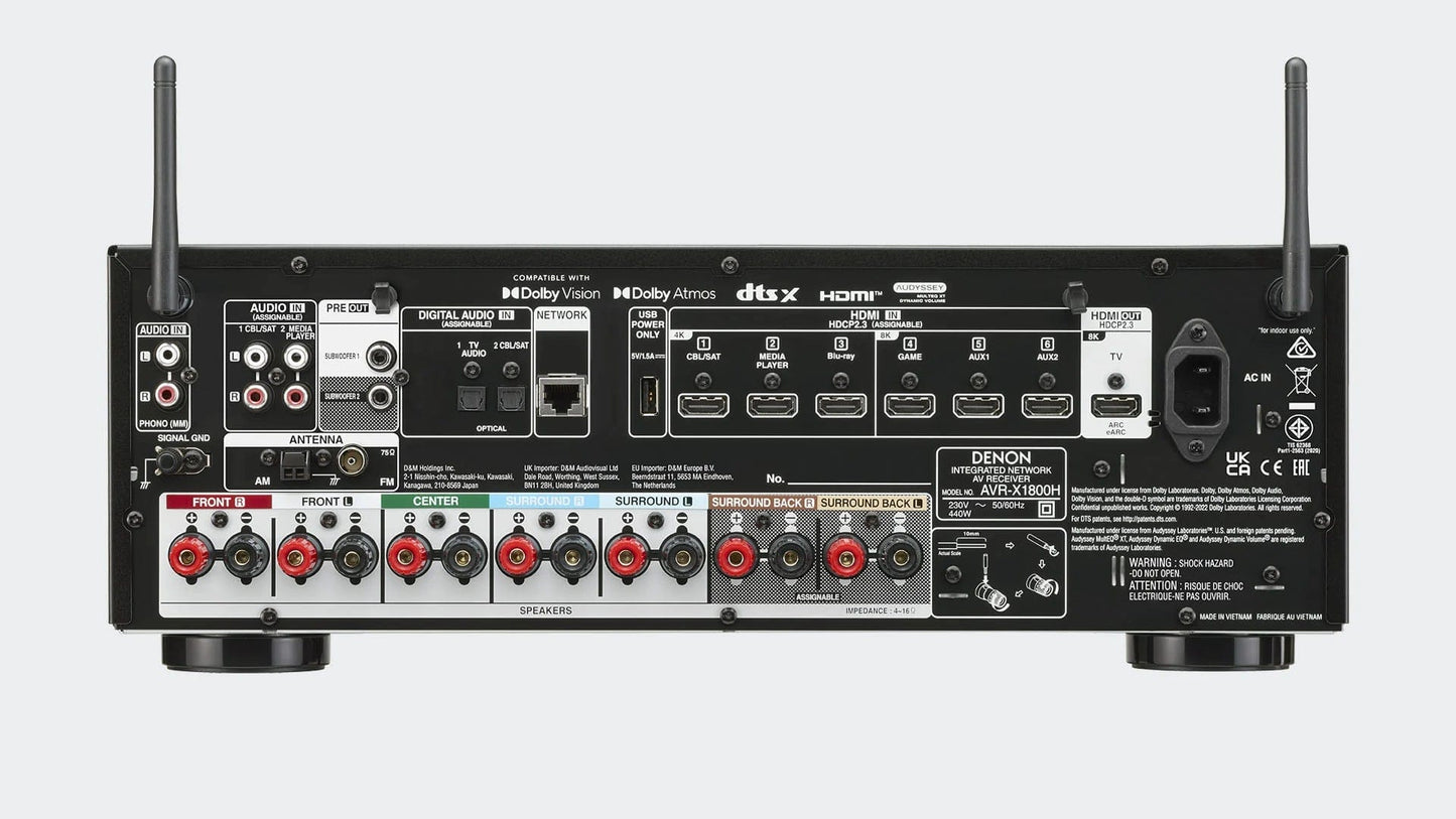 Home Theatre Amplifier Denon AVR-X1800H (Dolby Atmos)