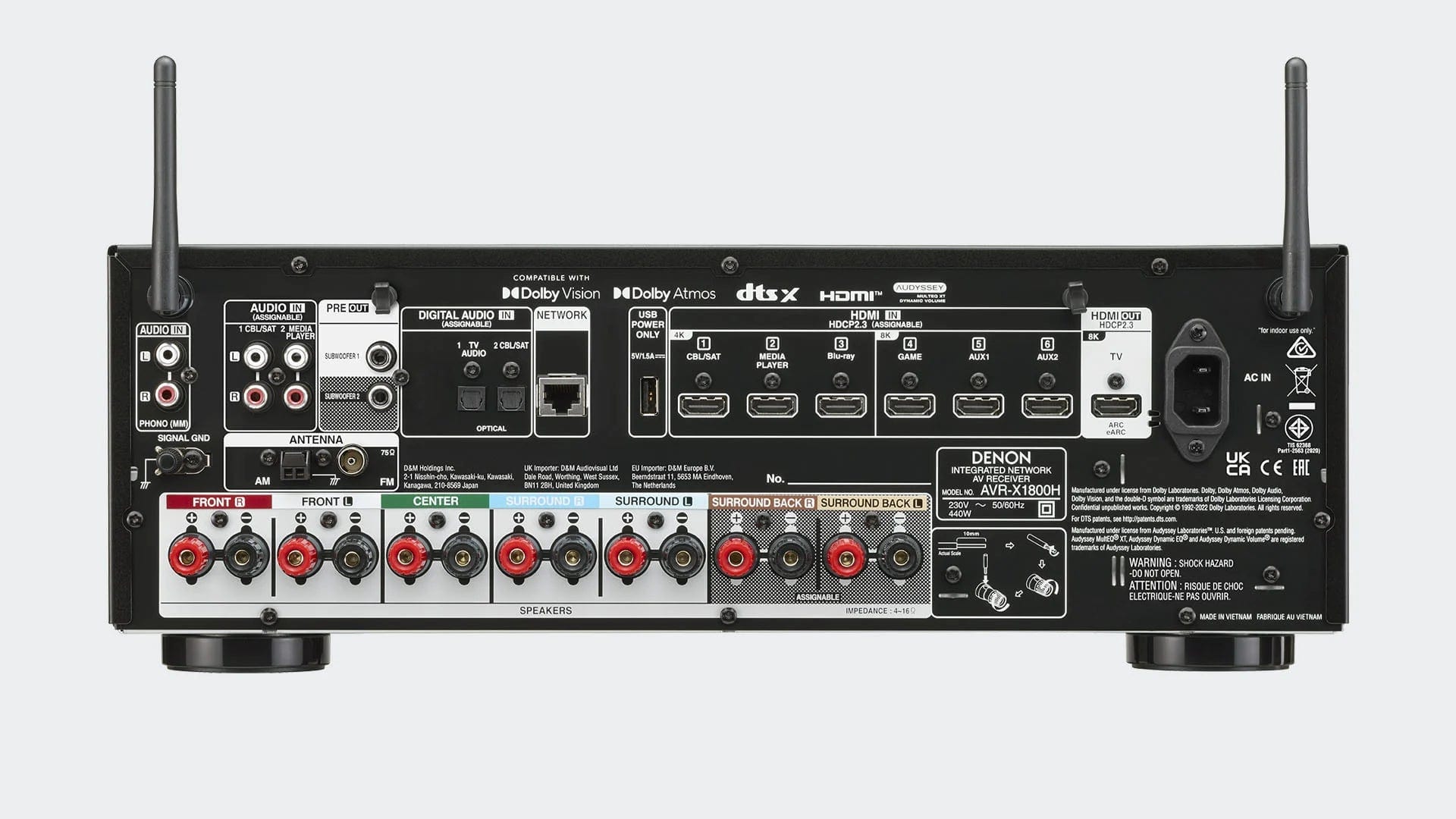 Home Theatre Amplifier Denon AVR-X1800H (Dolby Atmos)