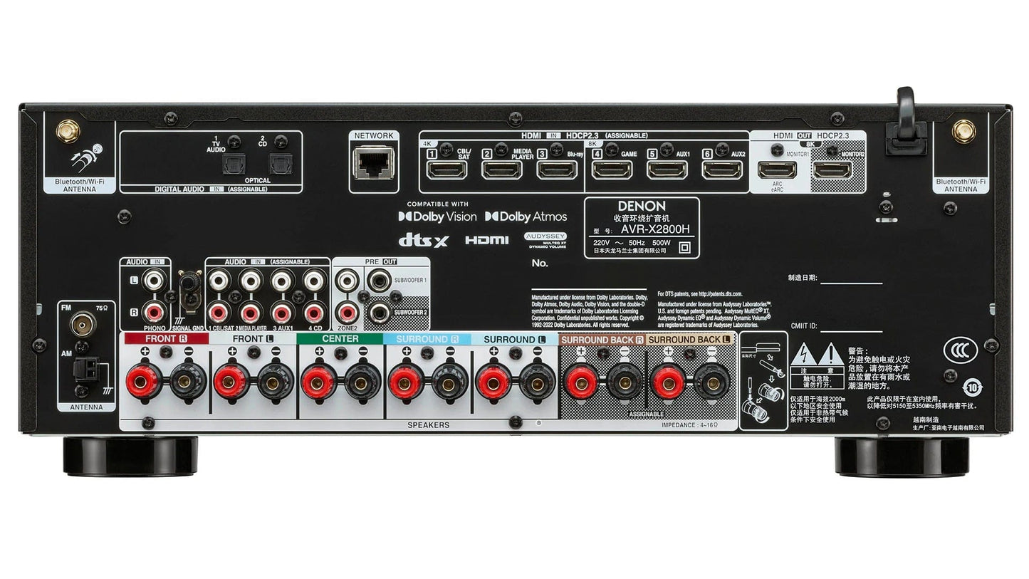 Home Theatre Amplifier Denon AVR-X2800H (Dolby Atmos)