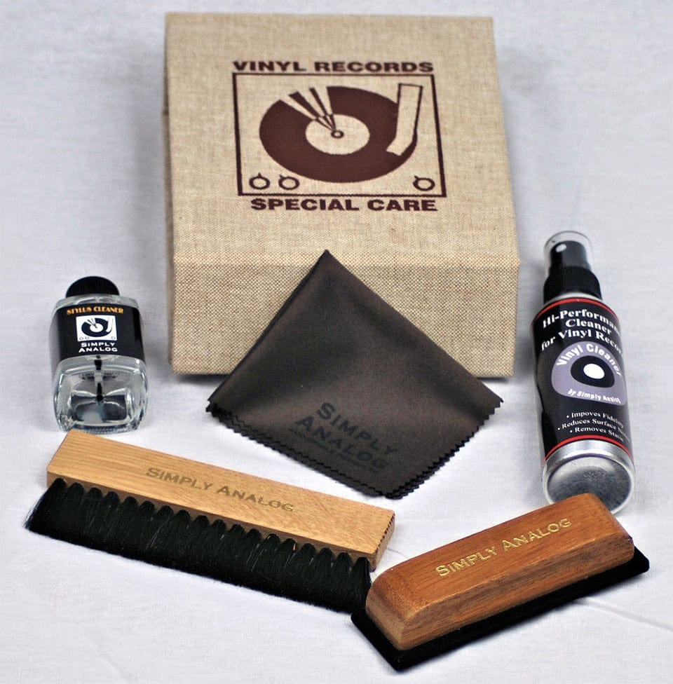 Turntable Accessories Brown Simply Analog Deluxe Vinyl Cleaning Box Set