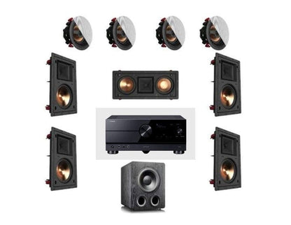 Packages YAMAHA & KLIPSCH 5.1.4 DOLBY ATMOS DISCRETE HOME THEATRE PACKAGE